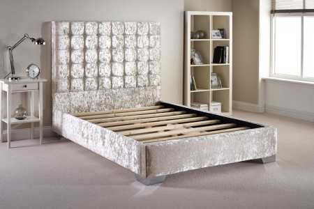 Crushed velvet deals bed frame single